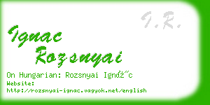 ignac rozsnyai business card